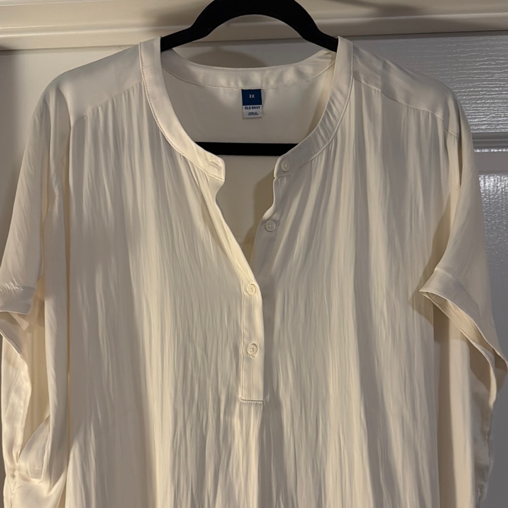 Cream Button-Up Blouse